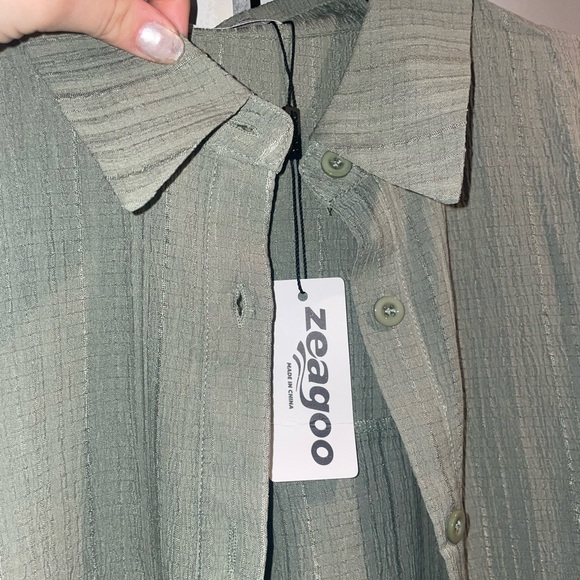 Zagora Olive Green Short Sleeve Shirt - Picture 4 of 6